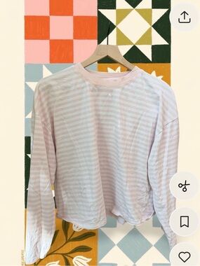 Striped Long-Sleeve Tee - Light Pink & White